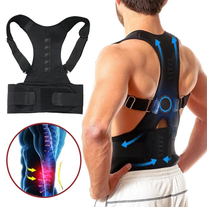 

Magnetic therapy posture corrector brace supporter shoulder back support belt menwomen braces and support belt shoulder posture