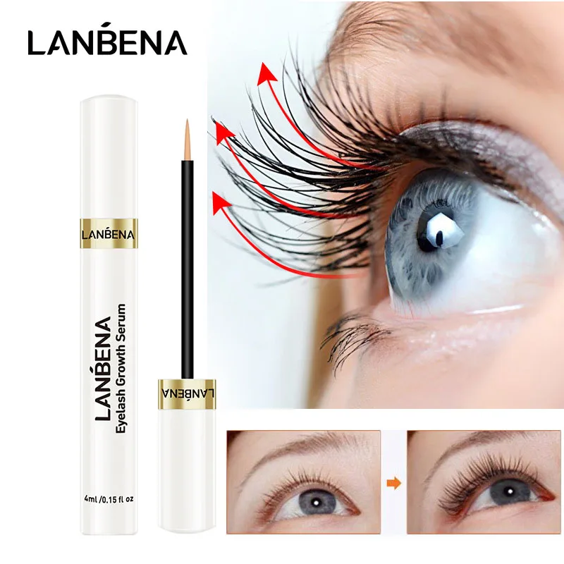 

LANBENA Eyelash Growth Serum Curl Eyelash Enhancer Longer Fuller Thicker Lashes Eye Care Charming Big Eyes Beauty for 7 Days