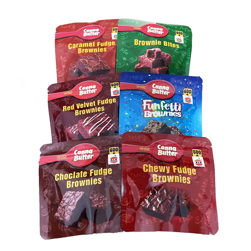 Bolsas con cremallera de 6 dise&ntilde;os, Canna, mantequilla, Mylar, embalaje (sin comida)-1