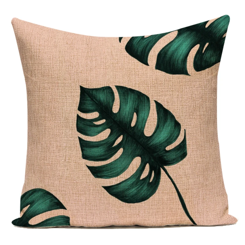 Декоративные подушки из полиэстера с тропическими растениями большие Пальмовые