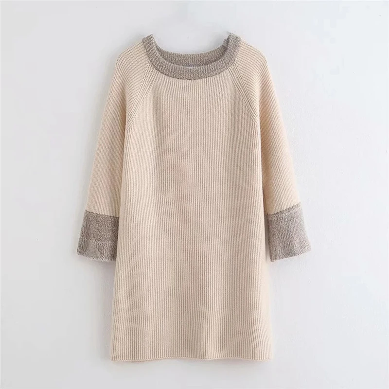 Осенне-зимний Повседневный Однотонный свитер с длинным рукавом 2019 винтажный