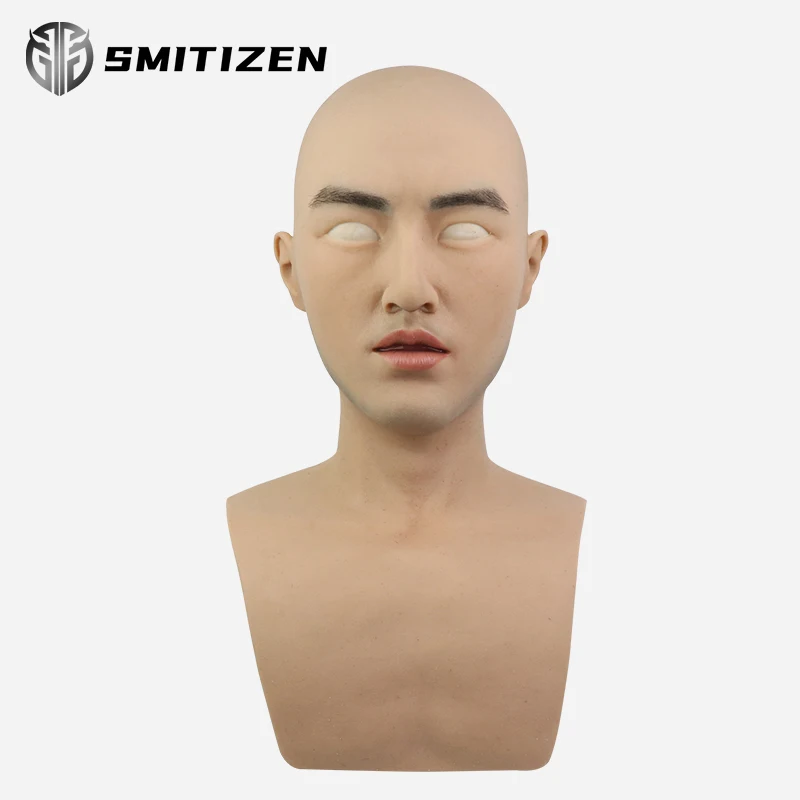 Smitisen-mascarilla de silicona para hombre joven, m&aacute;scara Artificial realista para fiesta de l&aacute;tex, m&aacute;scaras de Halloween para hombre adulto, accesorios de Cosplay-0