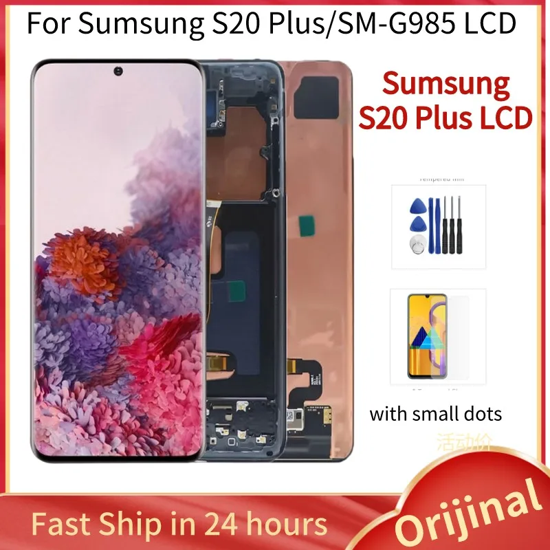 

Оригинальный AMOLED ЖК-дисплей для SAMSUNG Galaxy S20 Plus G985 G985D/S дисплей с рамкой сенсорный экран дигитайзер Замена + пакет услуг