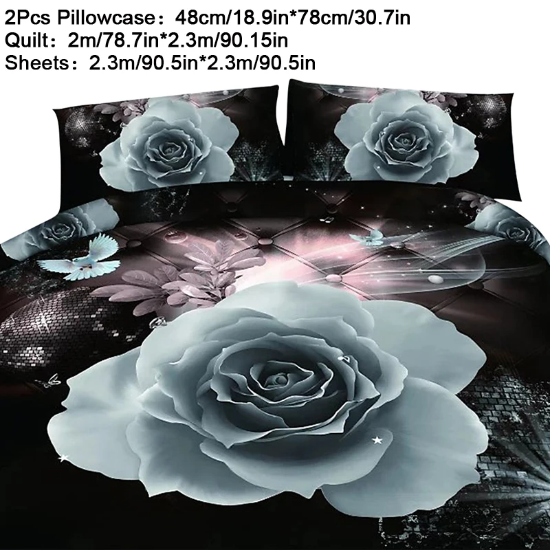 18 HIFUAR Комплект постельного белья flower3/4 шт с принтом розы роскошное постельное белье для пододеяльника наволочка постельное белье украшение комнаты домашний текстиль - Цвет: 18