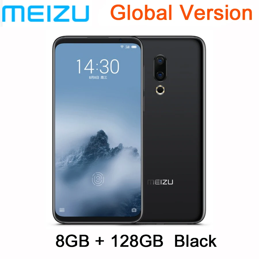 Глобальная версия Meizu 16, 6,0 дюйма, FHD, полный экран, двойная камера заднего вида, 3060 мА/ч, аккумулятор Snapdragon 845, четыре ядра, камера 20 МП, gps - Цвет: 8G 128G-Black-Global