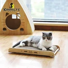 Гофрированный Бумажный кошачий скребок, прочная доска для кошек, твердая древесина, вертикальная точилка для когтей, не царапается, мебель для дивана, игрушки для кошек