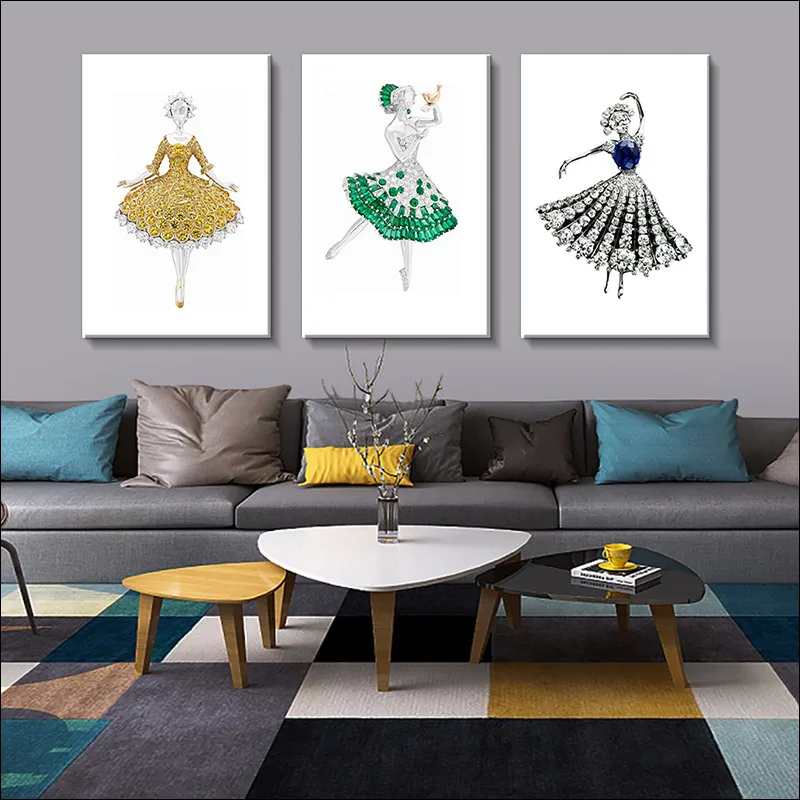 

Dance Posters of Young Girls Modern Simple Little Fresh Ballet Girls Canvas Painting, Home Decoration, Waterproof Printing Mural