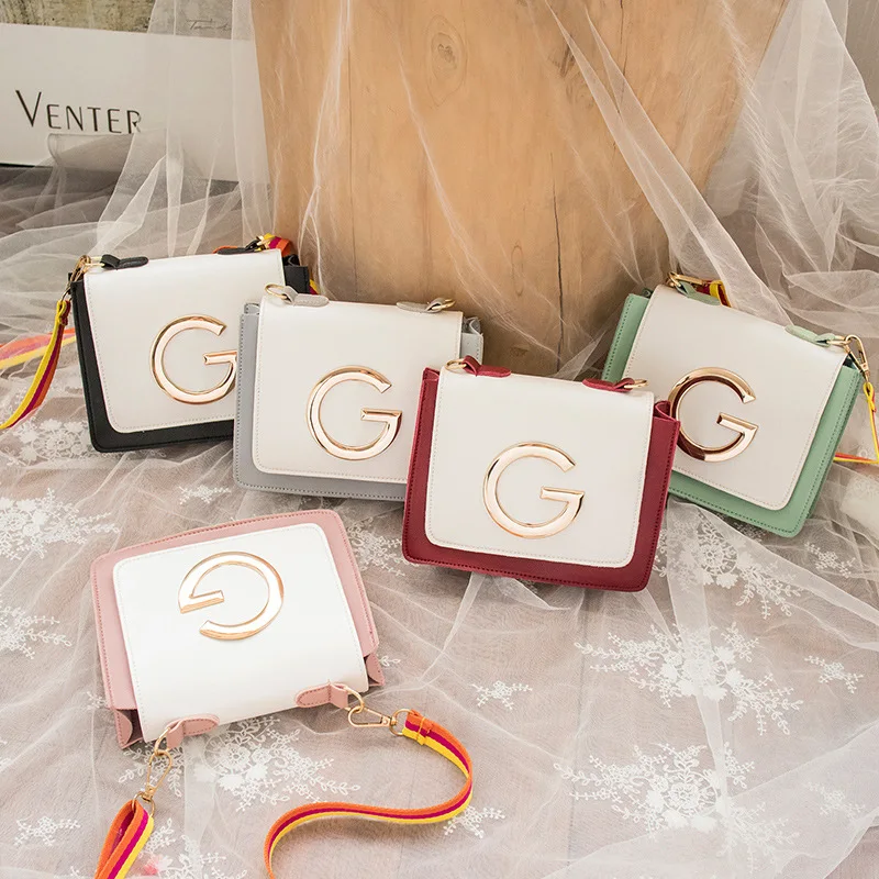 Корейская версия новой модной простой сумочки контрастных цветов сумка через