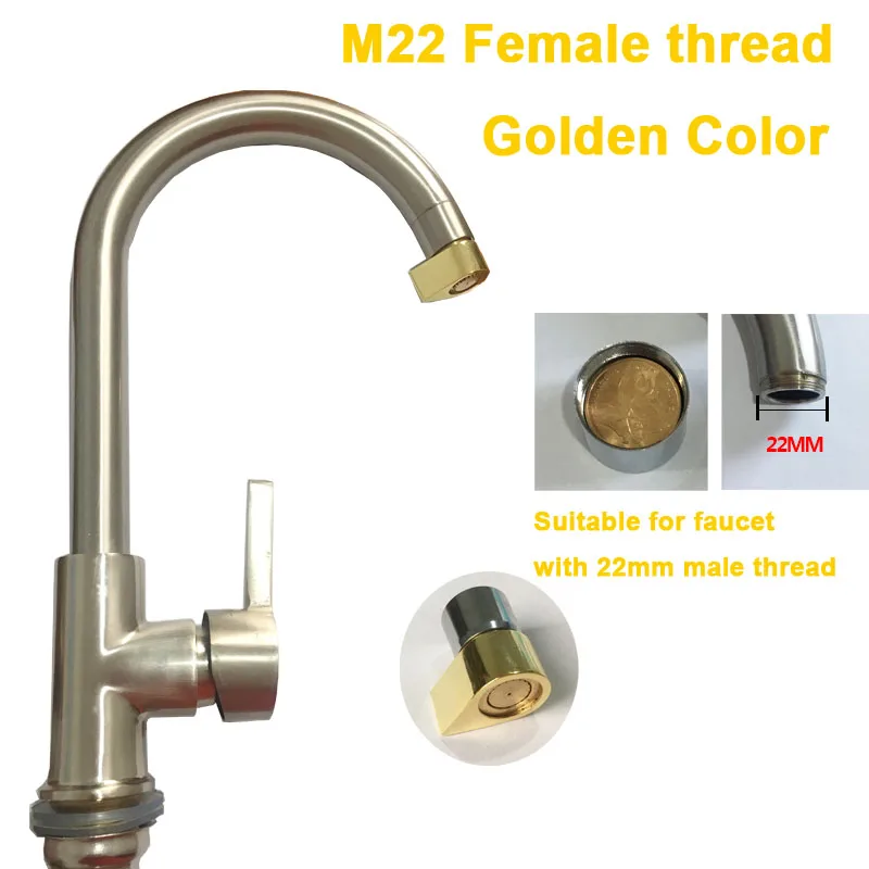 M22 Female Golden Латунный двухфункциональный водосберегающий кран аэратор с водяным туманом аксессуары для кухонного смесителя - Цвет: M22 Female Golden