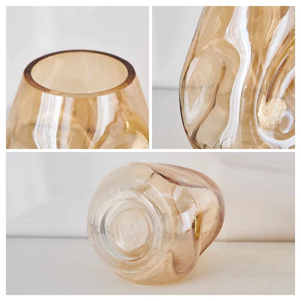 

Abstract Glass Flower Vase Hydroponics Transparent Plant Stand Terrarium Modern Home Living Room Decoration Desk Accessories