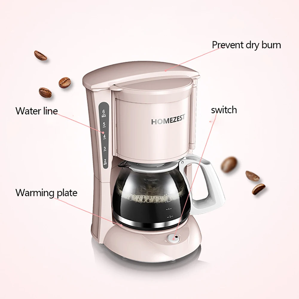 coffee and tea dual purpose household automatic american coffee machine for electric kitchen appliances american coffee machine free global shipping