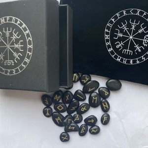 25 шт.компл. набор гравированных камней для риверки, набор резных камней с черной надписью, руны, игра гадания, астрология, алтарь, амулет, знак