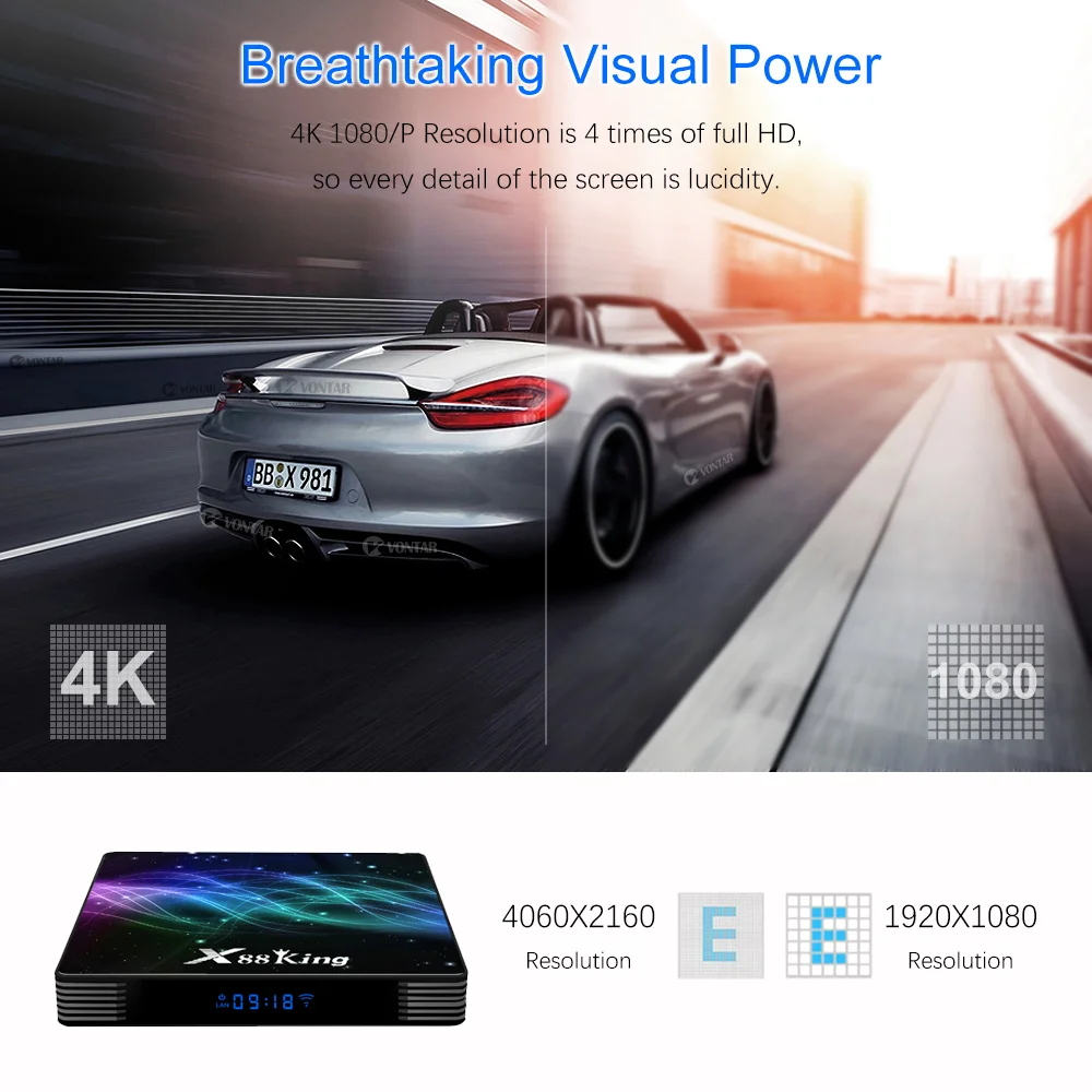 X88 King 4GB 128G Amlogic S922X TV Box Android 9.0 Dual Wifi BT5.0 1000M 4K Google Play Store Netflix Youtube 4K Media Player