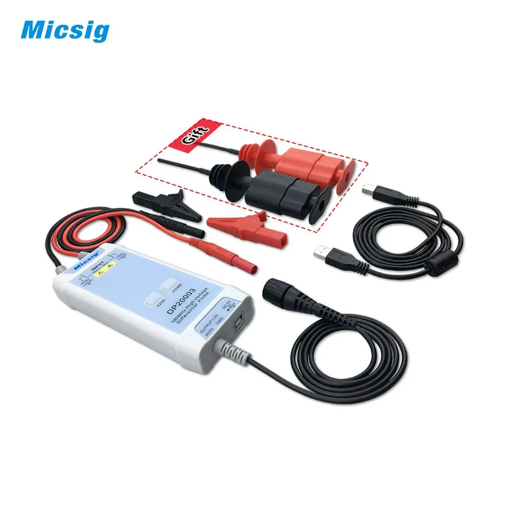 Micsig DP20003 осциллограф 100 МГц 5600V Высокая Напряжение дифференциальный зонд комплект