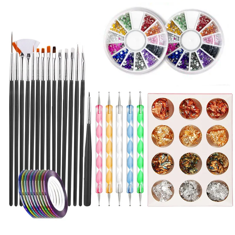 Набор кистей для нейл арта 20 шт. набор маникюра Гель лак ногтей ручка рисования 2