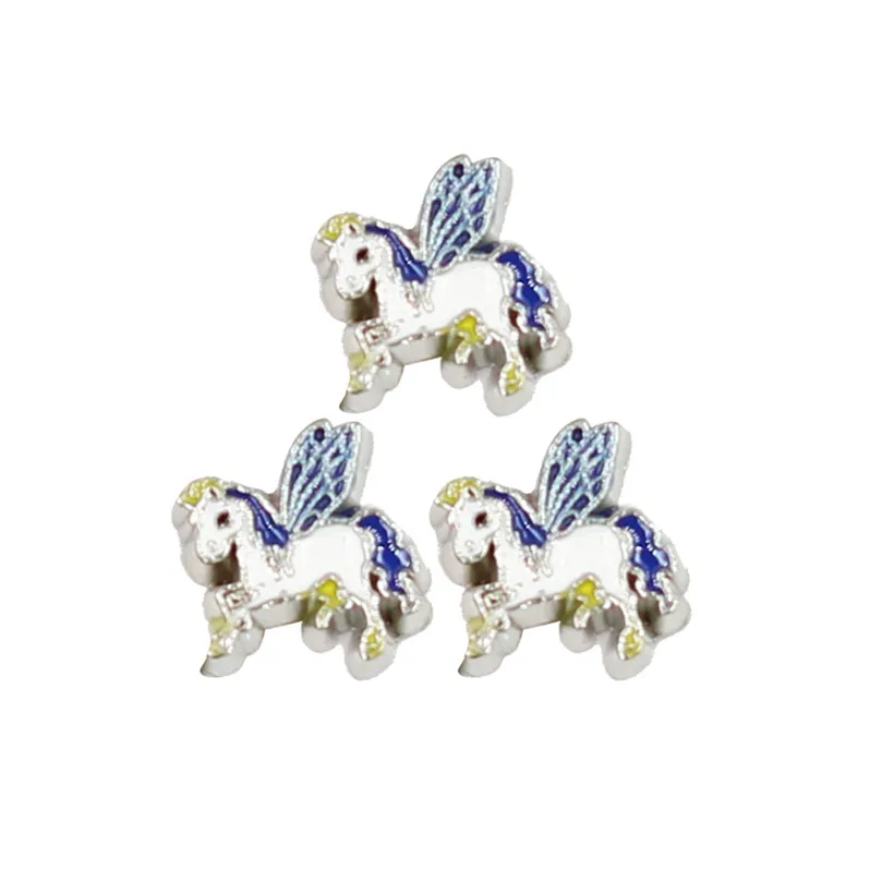 10 шт. оптовая продажа Единорог собака кошка плавающий медальон шармы на память