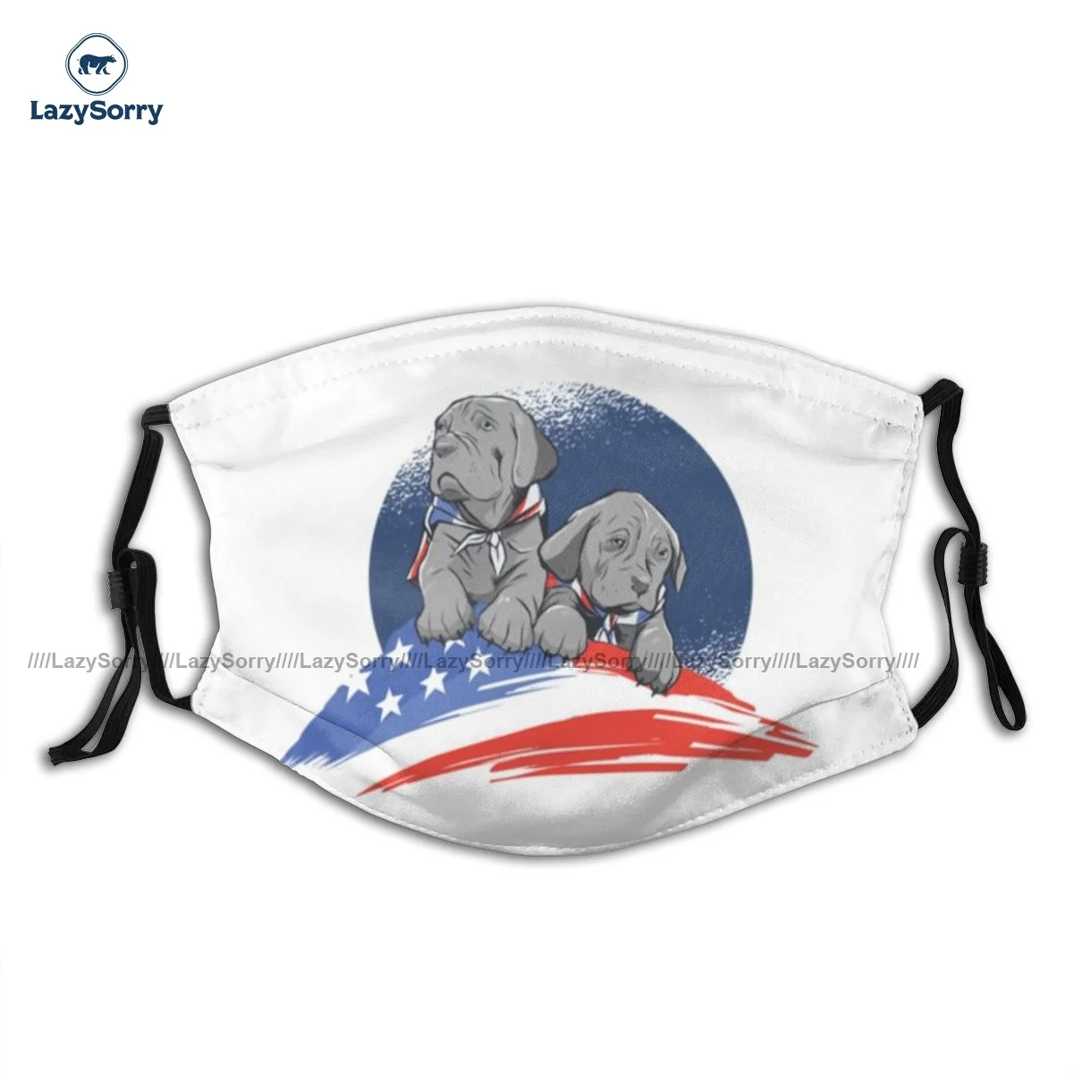 

American Bully Dog Facial Mask Funny Unisex Dust Proof Pattern Cloth Face Mouth Mask With Filters