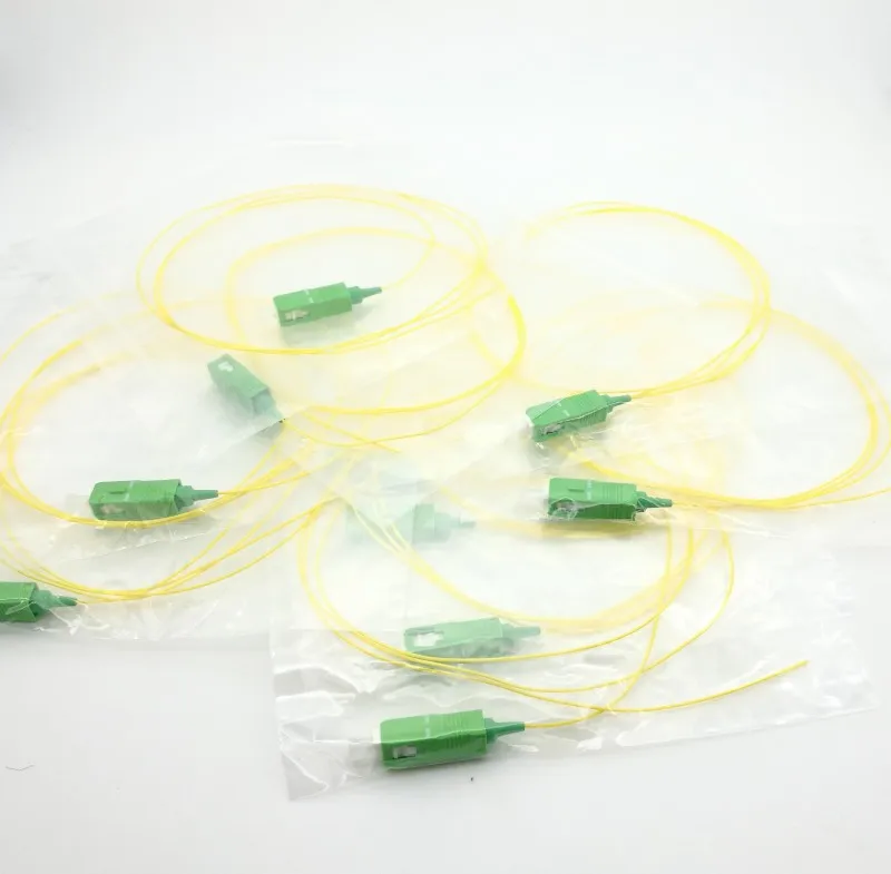 24/50/100/200/PCS SC/APC fiber Pigtail Simplex 9/125  Single Mode Fiber Optic Pigtail 0.9mm LSZH Yellow