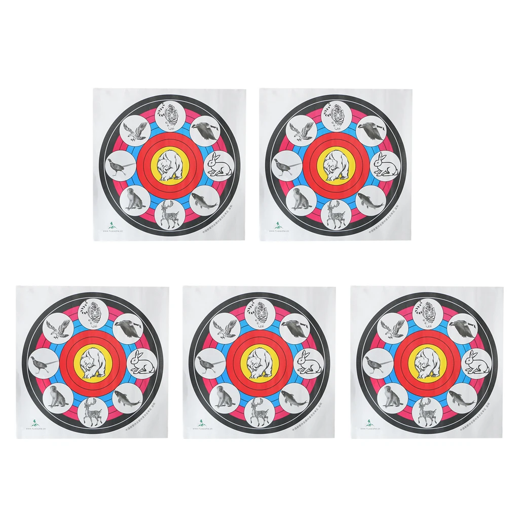 

5 Pieces Archery Paper Target Faces Practice Training Universal