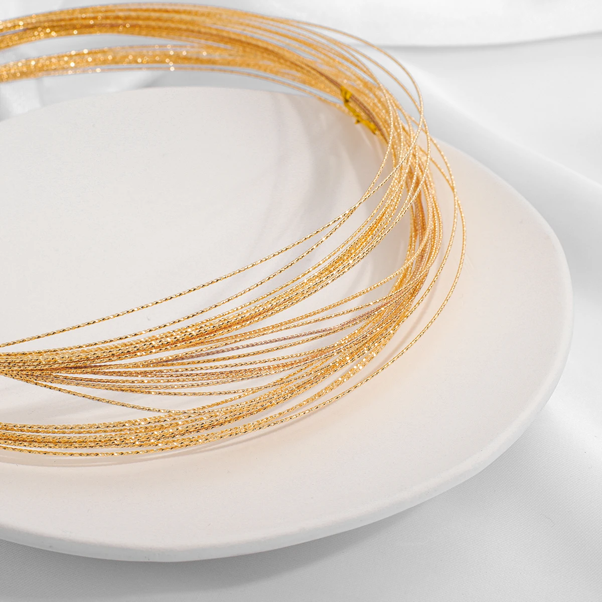 

0.7-1mm 18K Gold Plated Brass Copper Beading Wire Thread Cord Rope for DIY Necklace Bracelet Jewelry Making Craft Accessories