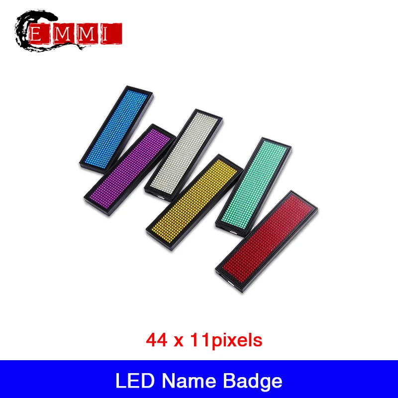 USB Rechargeable Electronical Smart Programmable Name LED Badge 15 Display Languages LED Sign Red/Blue/Yellow/White/Green Color
