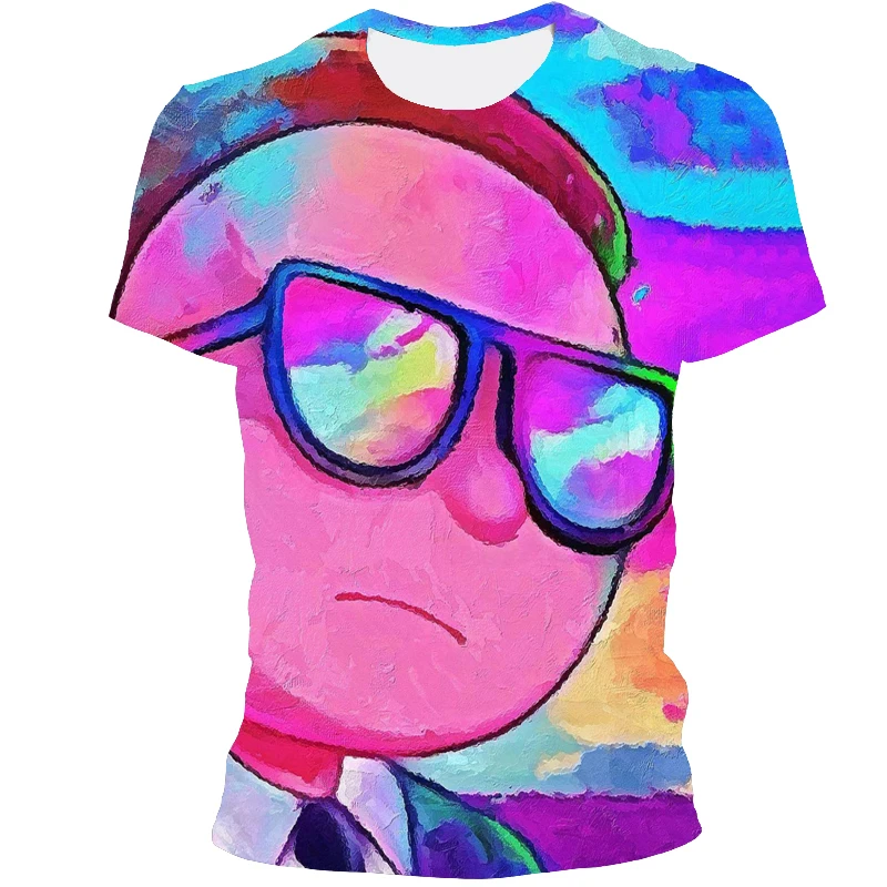 

2021 new men's summer cartoon print men's short-sleeved T-shirt 3D T-shirt casual breathable T-shirt and plus size T-shirt