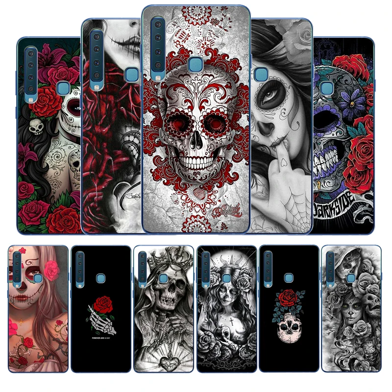 Мексиканский череп Девушка Татуировка искусство мягкий чехол для телефона Samsung