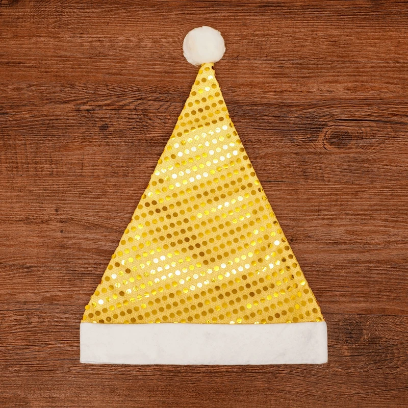 Рождественская шляпа расшитая блестками для детей и взрослых Золотая Снежинка