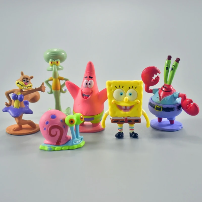 

Kawaii Sponge Krabs Patrick Star Action Figure Toy Bob Patrick Star Mini Anime Figurines PVC Doll Children Kid Toy Birthday Gift