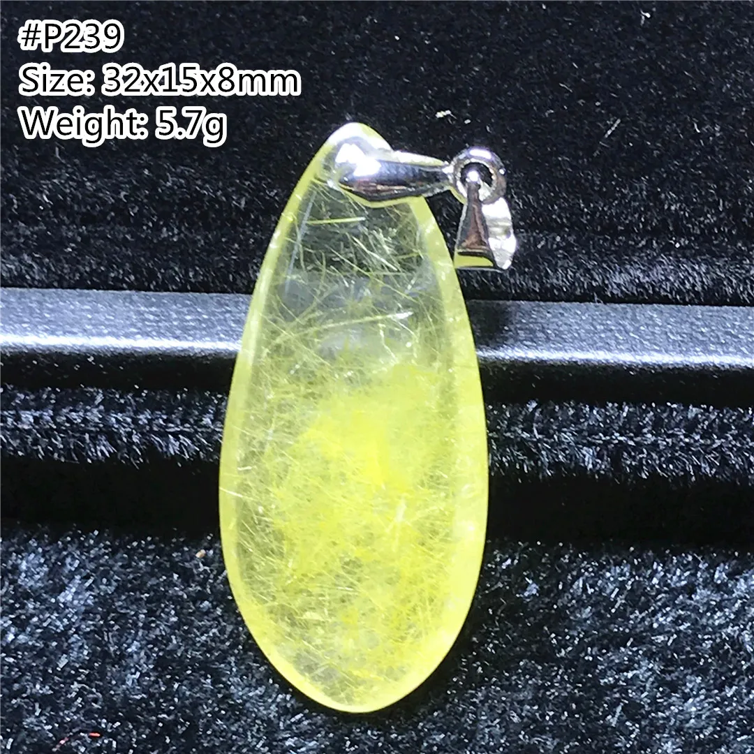 Подвеска из натурального золота с рутилированным кварцем для женщин и мужчин