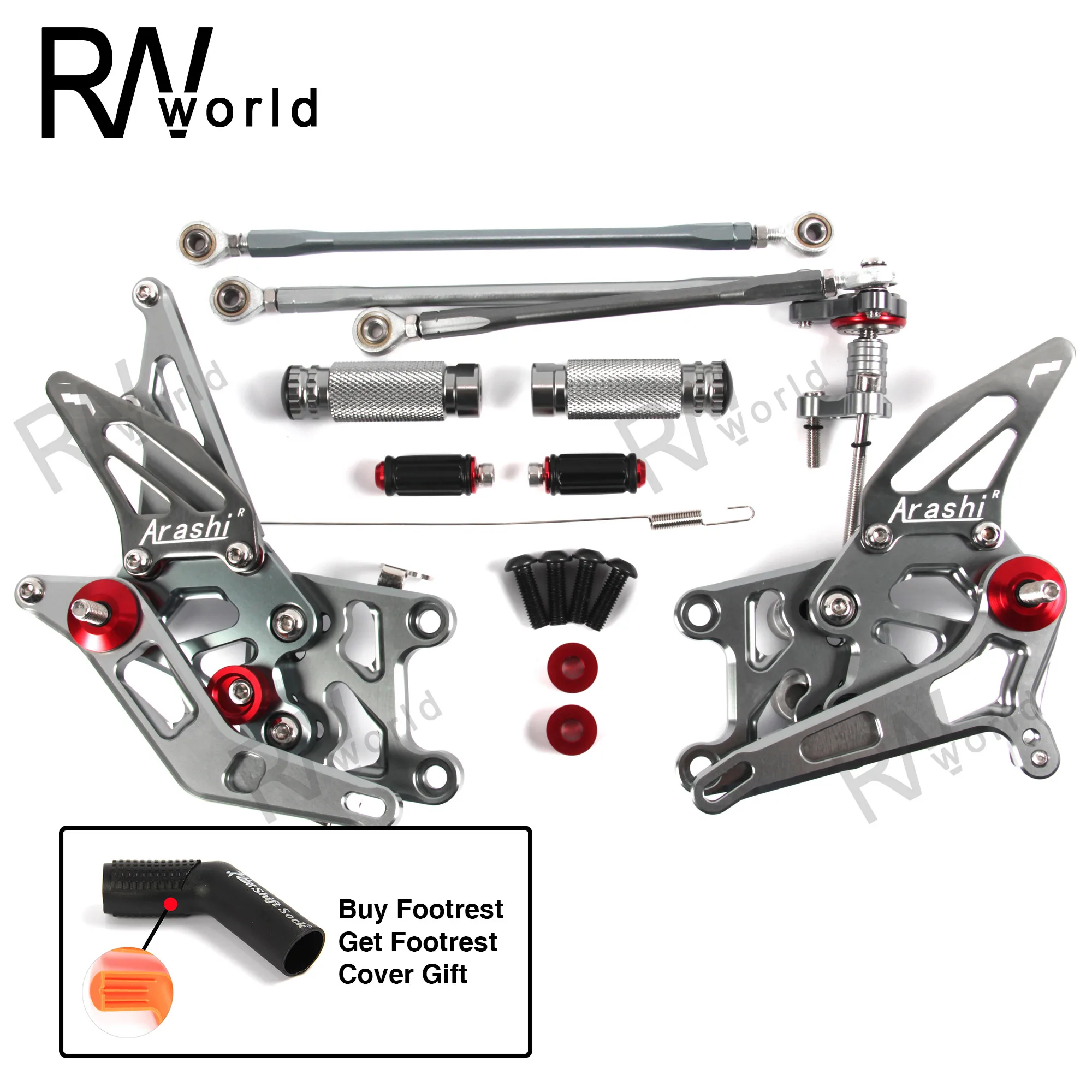 

Motorcycle CNC Adjustable Rear Sets Rearsets Foot Rest Pegs Pedal For HONDA CBR600RR 07-08 CBR 600RR CBR600-RR 2007 2008 Gray