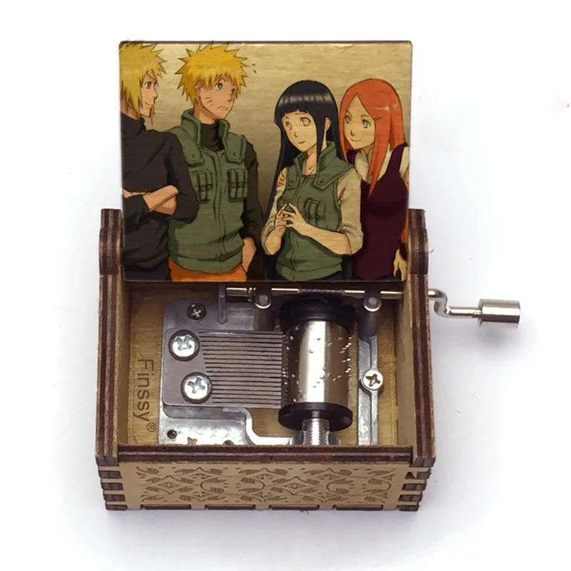 

Sadness And Sorrow Obito IitachiUchiha Sasuke Kyubi Kakashi Print Wooden Music Box Anime Cosplay Party Gift Christmas