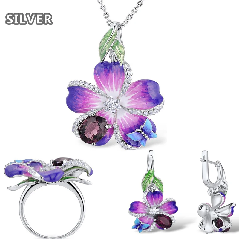 Популярный из стерлингового серебра наборы для ухода за кожей Женская эмаль Amazon