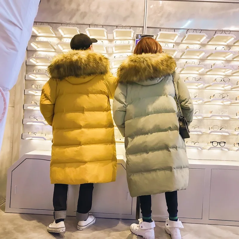 Liketkit зимние куртки для мужчин 2019 одноцветные большой меховой воротник толстые