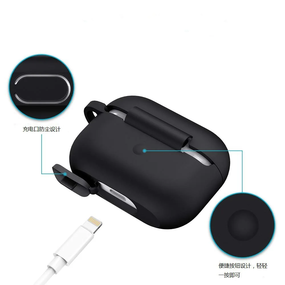 Противоударный силиконовый чехол для Apple Airpods pro TWS blutooth мягкий наушников Air pods 3
