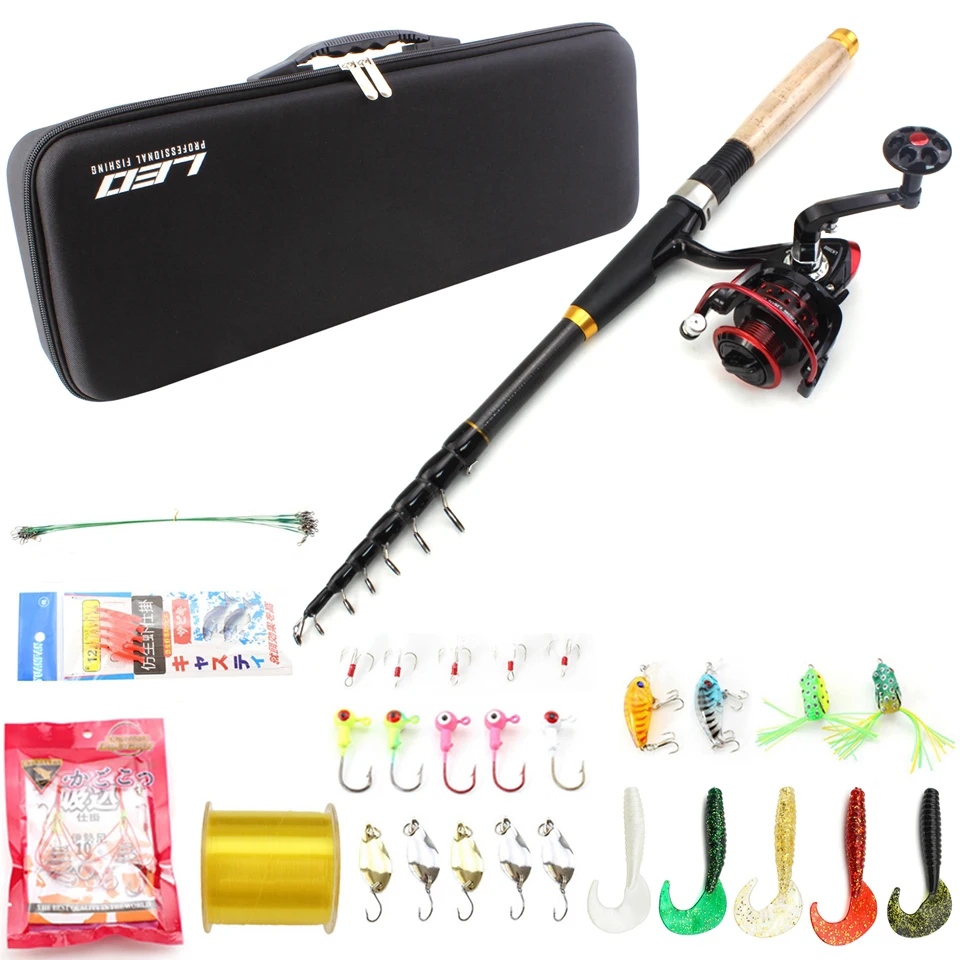 

1.8m-3.0m Fishing Rod Reel Line Combo Full Kits Spinning Reel Pole Set with Carp Fishing Lures Fishing Float Hooks Tackle