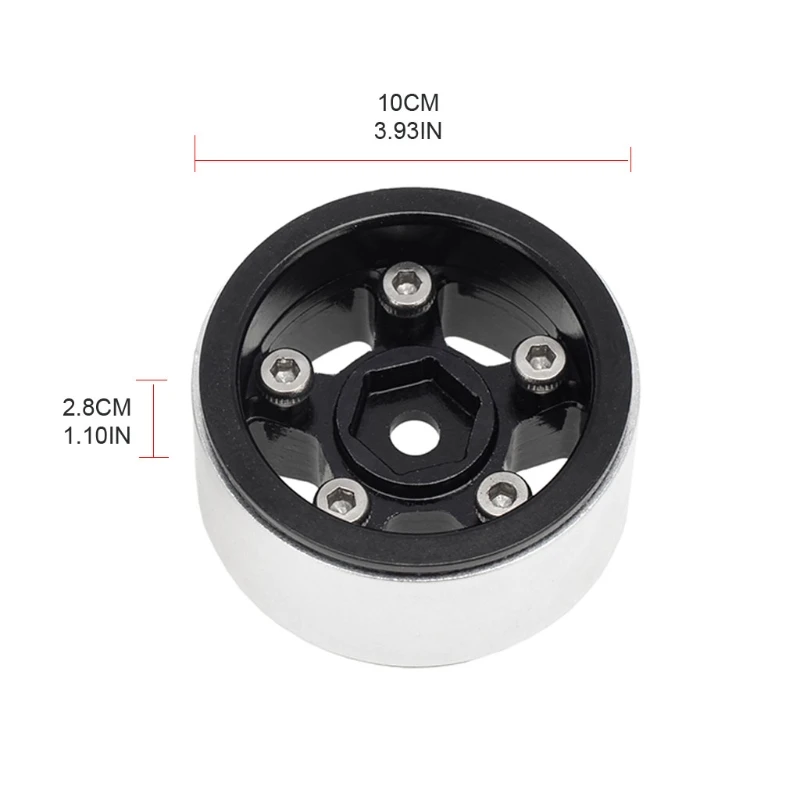 

4pcs Metal Wheel Rim Beadlock Hubs Set for 1/24 Axial SCX24 9008 RC Car Crawler