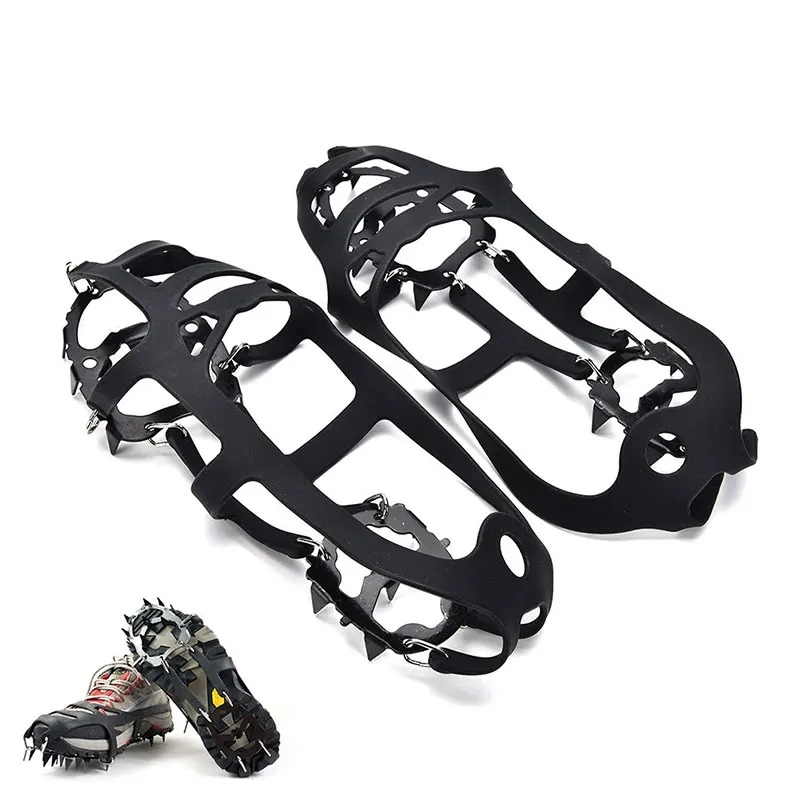 Crampons походные зимние спортивные товары для кемпинга нескользящая обувь покрытие ледяной антискользящий прочный 18 гвоздей Z Снежная усиленная сталь