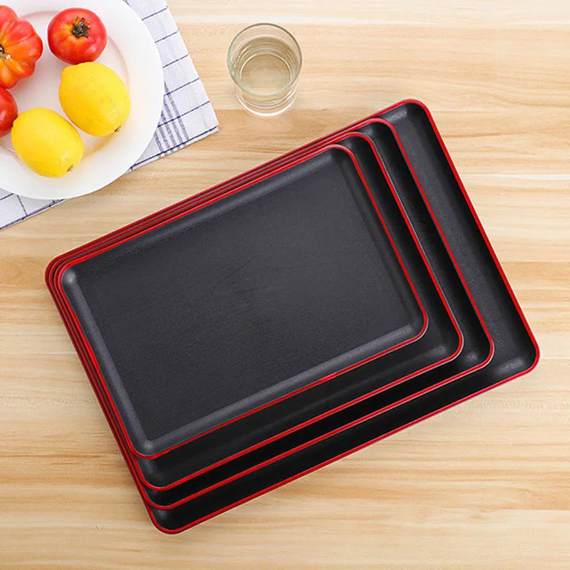 Serving Tray Rectangular Plastic Food Trays Anti-slip Scratch-resistant Storage Decoration In The Kitchen Bar | Дом и сад