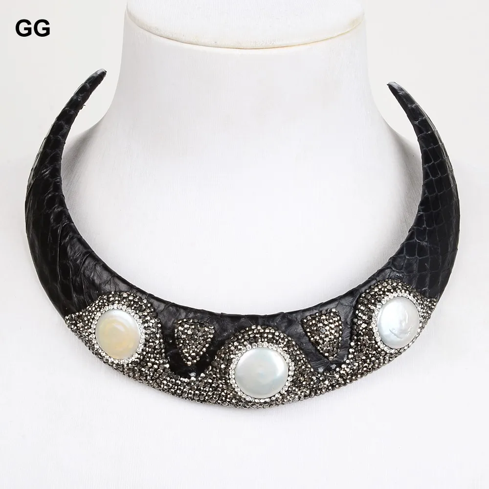 Ожерелье из белого жемчуга Keshi|choker necklace|leather choker necklaceleather |