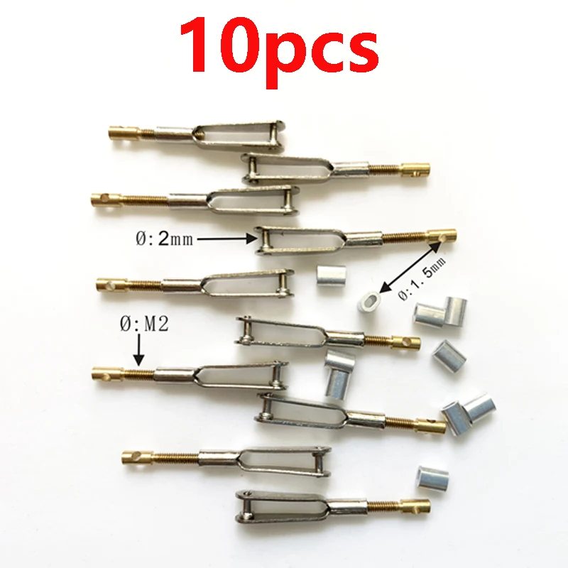

10pcs Cable Connecting Rod with M2 Metal Chuck Steering Gear Rudder Elevator for RC Drone Fixed Wing Model DIY Parts