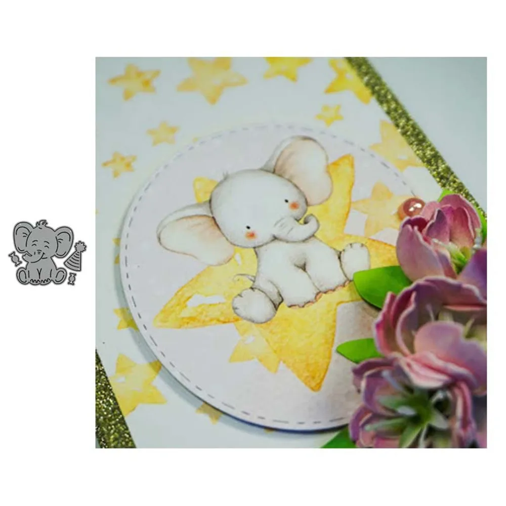 

elephant baby cutter die DIY making greeting card background and scraping book paper