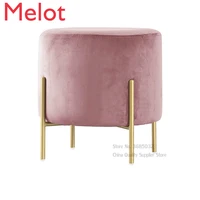 customizable luxury velvet dressing stool with golden leg tassel makeup bench ottoman creative pouf home furniture 3034cm