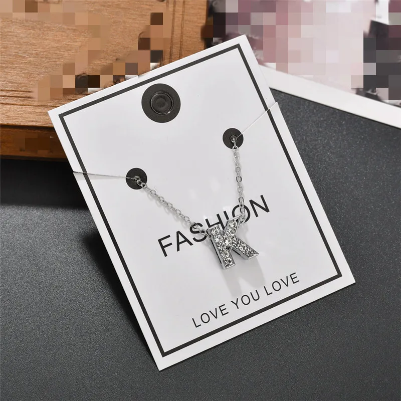 Женский чокер с подвеской в виде букв алфавита сверкающее ожерелье кулоном