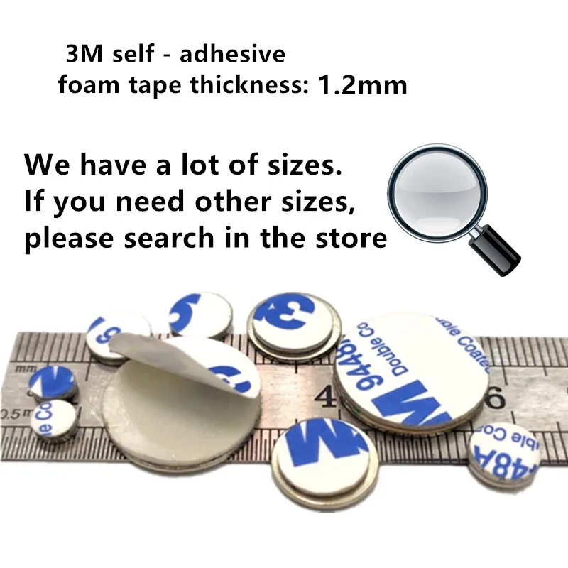 10PCS/LOT disc magnet 20x1 20x1.5 Belt with 3M self - adhesive N52 NdFeB Dia 20 x 2 Magnetic standard | Обустройство дома
