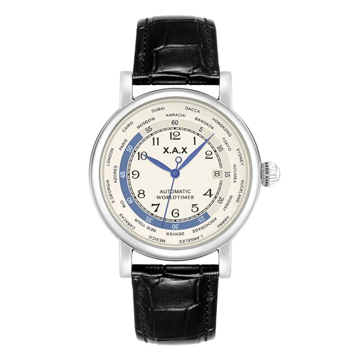 silver black strap Автоматические часы 45 мм Мужские механические часы с ветром, мужские водонепроницаемые часы t - Цвет: silver black strap