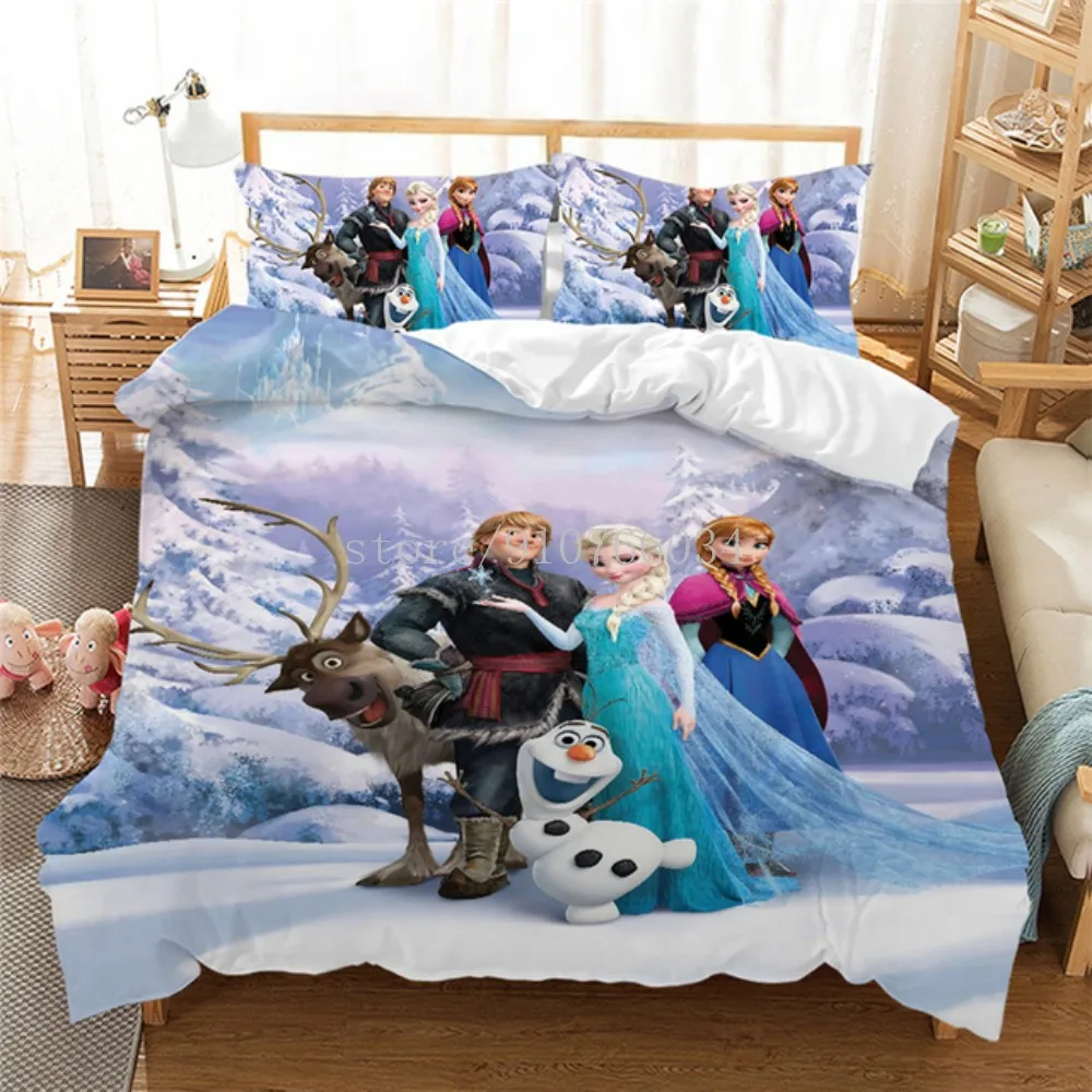 

Disney Frozen Olaf kids Bedding Set Anna Elsa Queen King Size Bed Set Children Girl Duvet Cover Pillow Cases Girl Birthday Gift