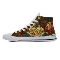 3d printed vincent van gogh oil painting aesthetic funny casual canvas shoes high top lightweight breathable men women sneakers