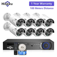 hiseeu 5mp 3mp 8ch poe nvr recorder cctv ip security surveillance camera poe system outdoor house home waterproof kit