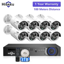 Hiseeu 5MP 3MP 8CH POE NVR Recorder CCTV IP Security Surveillance Camera POE System Outdoor House Home Waterproof Kit